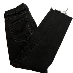 Everlane Black Skinny Jeans Women’s Size 27 | Fray Hem Slit Ankle Denim Stretch